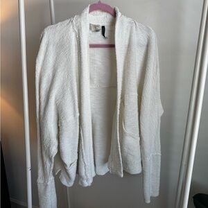 Anthropologie Distressed Cardigan in Cream